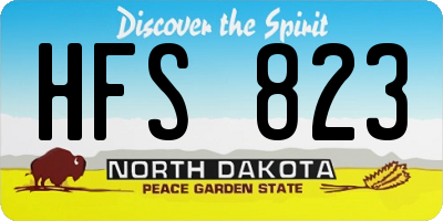 ND license plate HFS823