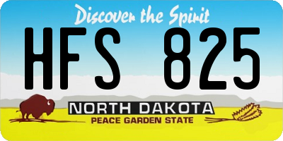 ND license plate HFS825