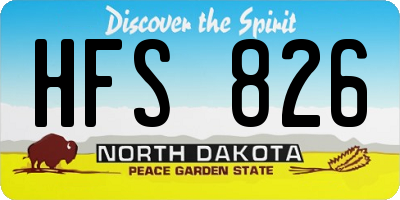 ND license plate HFS826
