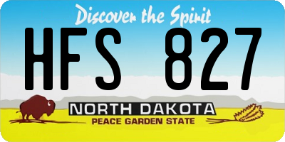 ND license plate HFS827