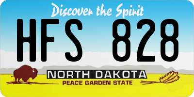 ND license plate HFS828