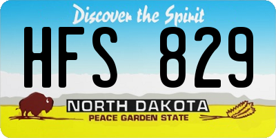 ND license plate HFS829