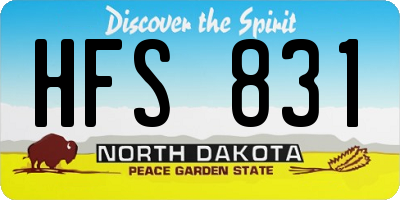 ND license plate HFS831