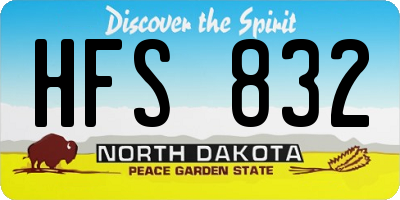 ND license plate HFS832