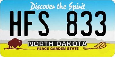 ND license plate HFS833