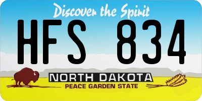 ND license plate HFS834