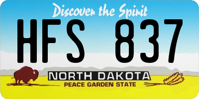 ND license plate HFS837