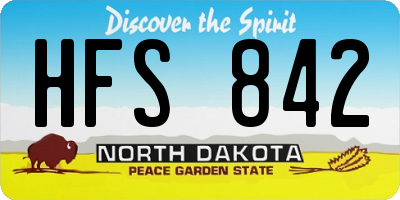 ND license plate HFS842