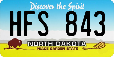 ND license plate HFS843