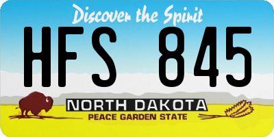 ND license plate HFS845