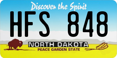 ND license plate HFS848