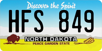 ND license plate HFS849