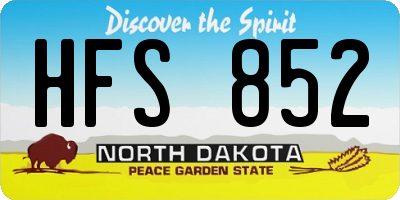 ND license plate HFS852