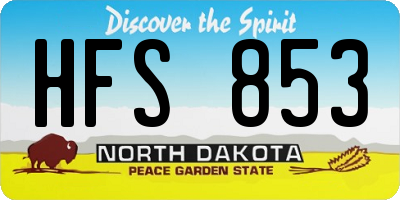 ND license plate HFS853