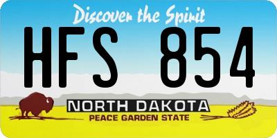 ND license plate HFS854