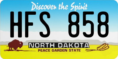 ND license plate HFS858