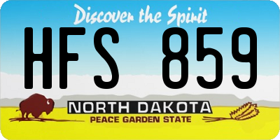 ND license plate HFS859