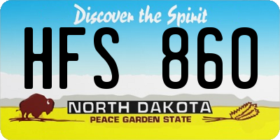 ND license plate HFS860