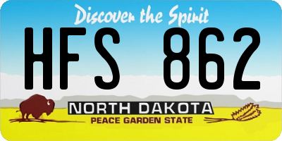 ND license plate HFS862