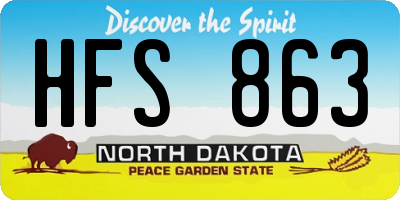 ND license plate HFS863