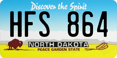 ND license plate HFS864