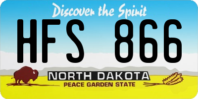 ND license plate HFS866