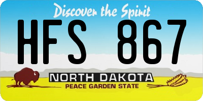 ND license plate HFS867
