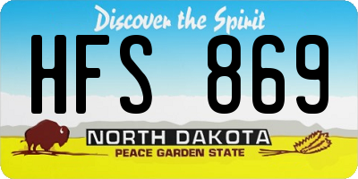 ND license plate HFS869