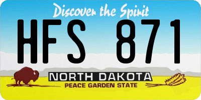 ND license plate HFS871
