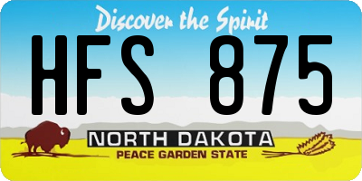 ND license plate HFS875