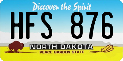 ND license plate HFS876