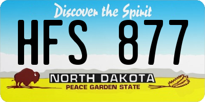 ND license plate HFS877