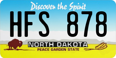 ND license plate HFS878