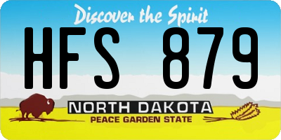 ND license plate HFS879