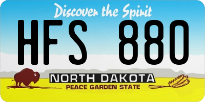 ND license plate HFS880