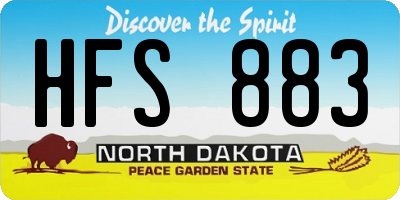 ND license plate HFS883