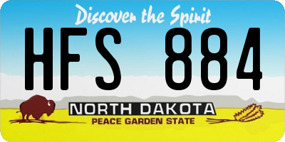 ND license plate HFS884