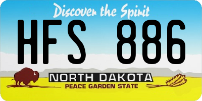 ND license plate HFS886