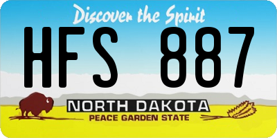 ND license plate HFS887