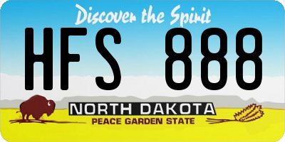 ND license plate HFS888