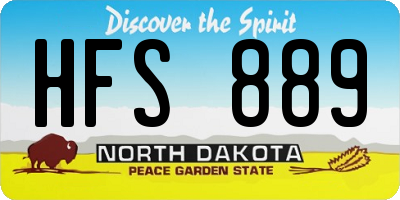 ND license plate HFS889