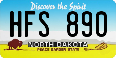 ND license plate HFS890