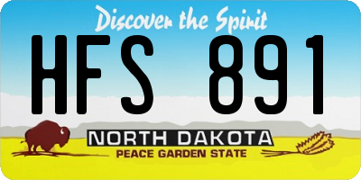 ND license plate HFS891