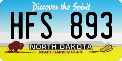 ND license plate HFS893