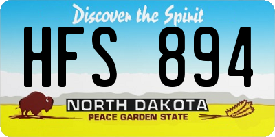 ND license plate HFS894