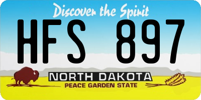 ND license plate HFS897