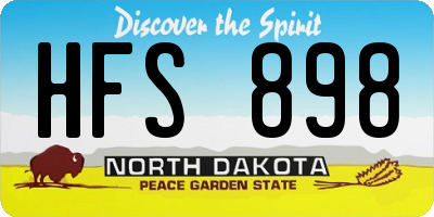 ND license plate HFS898