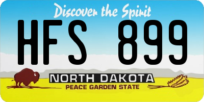 ND license plate HFS899