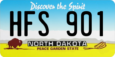 ND license plate HFS901