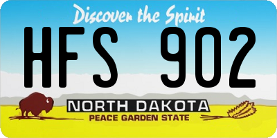 ND license plate HFS902